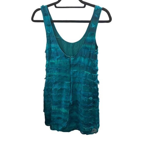 Tracy Reese Blue Ruffled Silk Tiered Mini Dress Size 2 - Picture 2 of 5